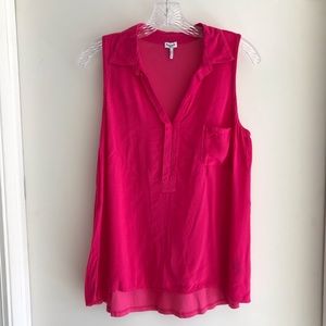 Splendid Sleeveless Pink Pocket Tank